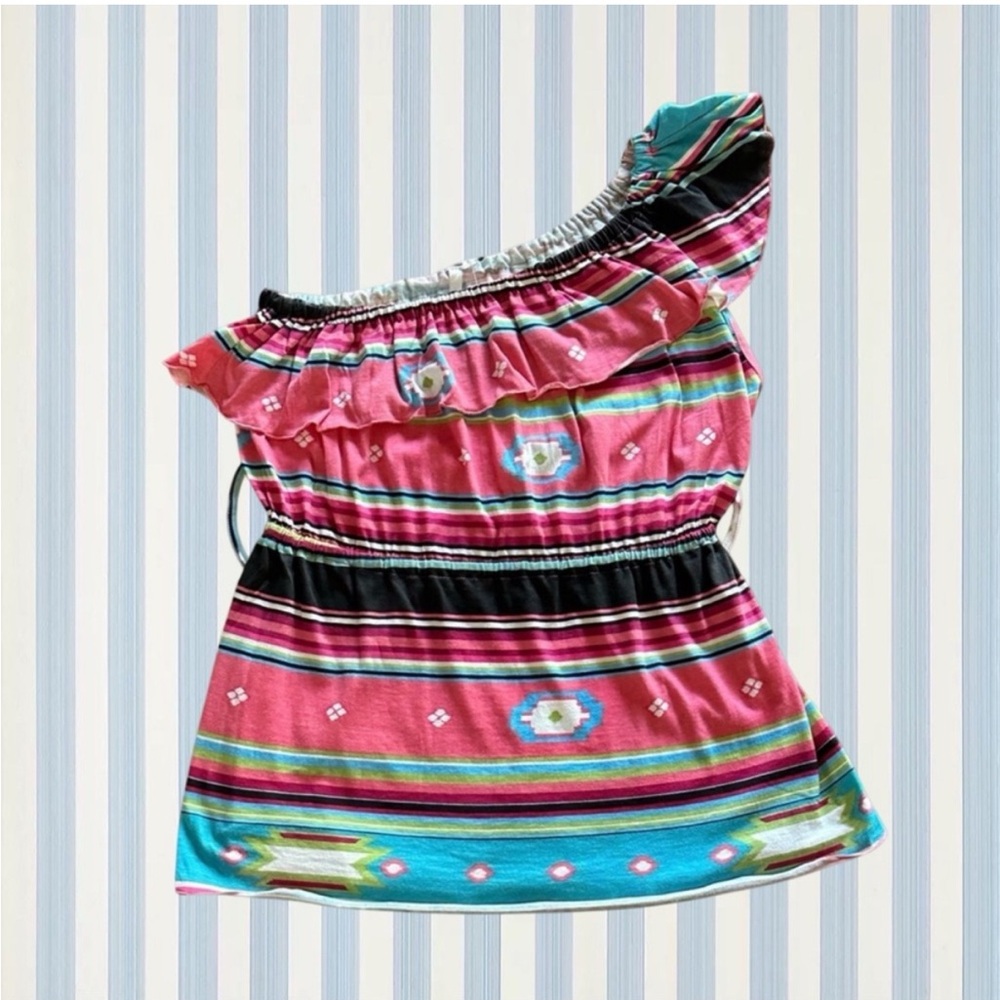 💥🚩 🆕 NWT Rancho Estancia One Shoulder
Southwestern Top.  Size: Small